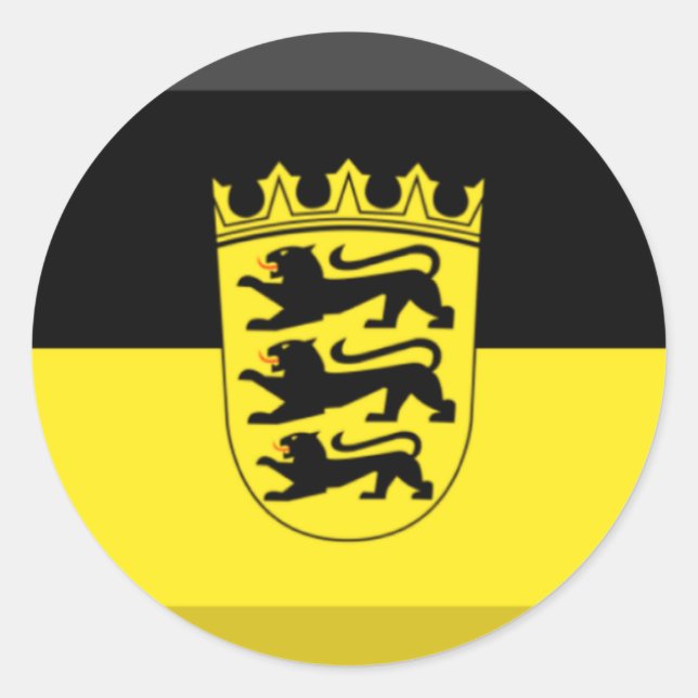 Sticker Rond Jeu Drapeau Baden-Wuerttemberg (Devant)