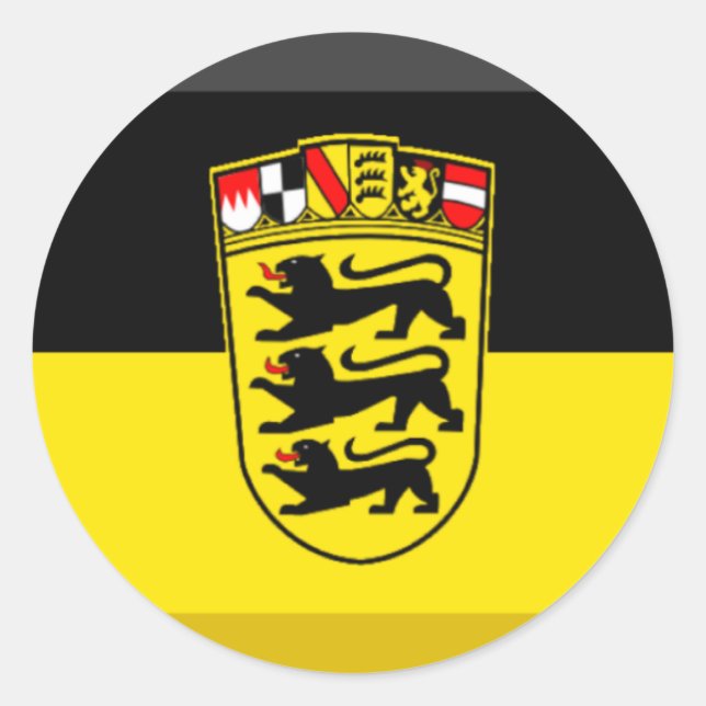 Sticker Rond Jeu Drapeau Baden-Wuerttemberg (Devant)