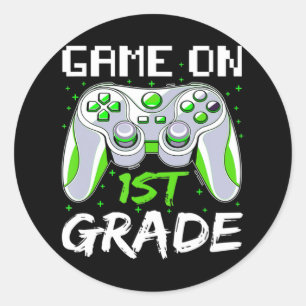 Sticker Rond Jeu En 1ère Année Plaisir Retour À L'École Gamer B