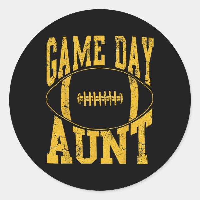 Sticker Rond Jeu Jour Tante Jaune Football Tante (Devant)