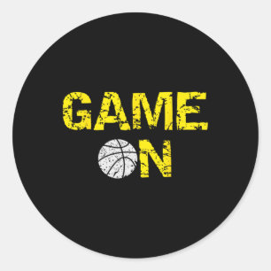 Sticker Rond Jeu Sur Basket; Blue Black Yellow Gold Team Co