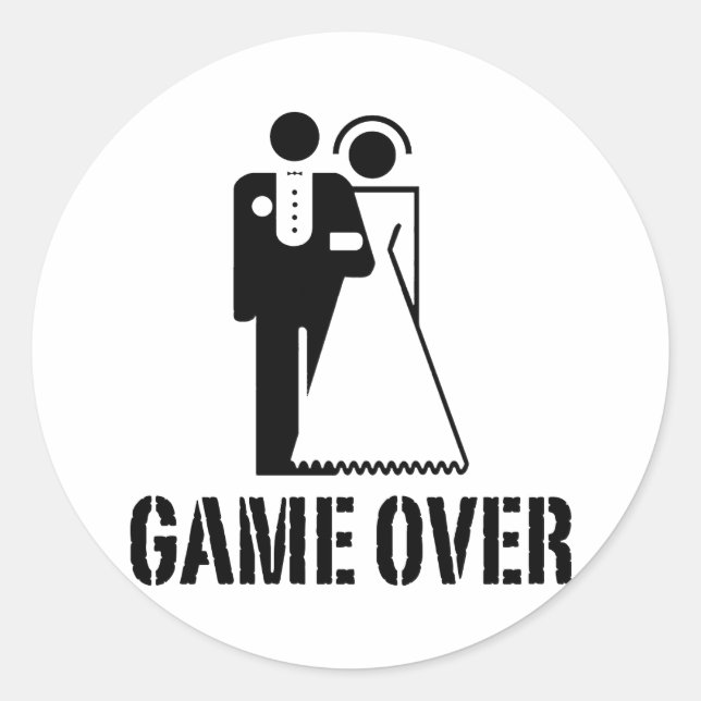 Sticker Rond Jeu sur la mariée Mariage de chambre (Devant)