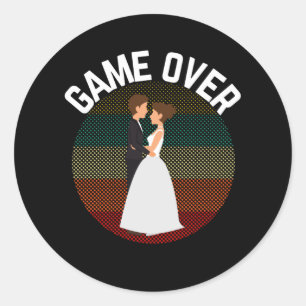 Sticker Rond Jeu sur la salle pour être drôle Mariage Bachelor