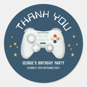 Sticker Rond Jeu vidéo Cool Garçons Merci Anniversaire de enfan