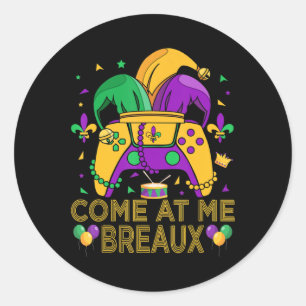Sticker Rond Jeu Vidéo Mardi Gras Costume de Carnaval Police de