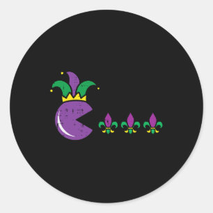 Sticker Rond Jeu vidéo rétro Mardi Gras drôle de jeu pour homme