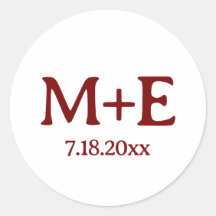 Jeune couple initiale rouge et date