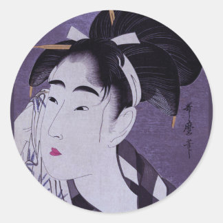 Sticker Rond Jeune femme