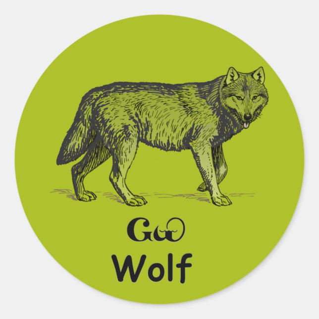 Sticker Rond Jeune loup de Cherokee (Devant)