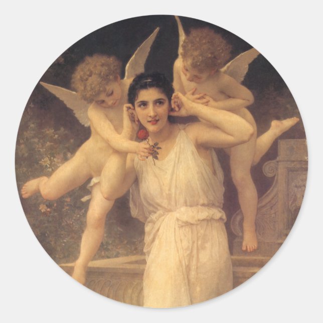 Sticker Rond Jeunesse par Bouguereau, Portrait des Anges Victor (Devant)