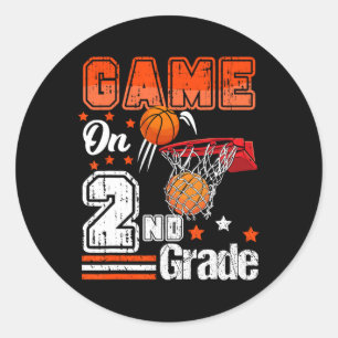Sticker Rond Jeux de 2e année Bysketbyll Byck To School Secon