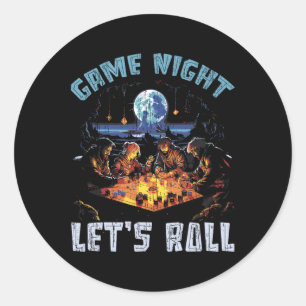 Sticker Rond Jeux de rôle Rpg Jouer D20 Jeux de société drôles