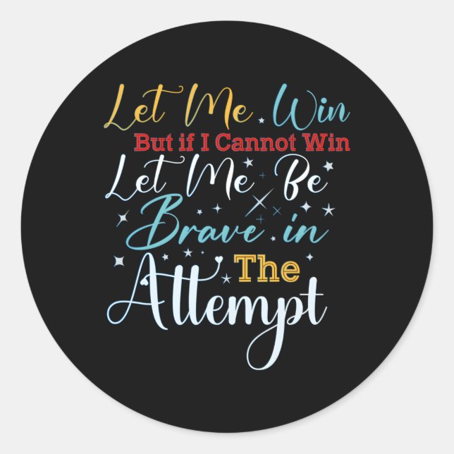 Sticker Rond Jeux Olympiques Spéciaux, laissez-moi gagner (Devant)