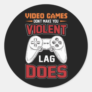 Sticker Rond Jeux Vidéo Cadeau Gamer Lag fait