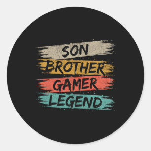 Sticker Rond Jeux Vidéos Vintages Pour Garçons Brother S