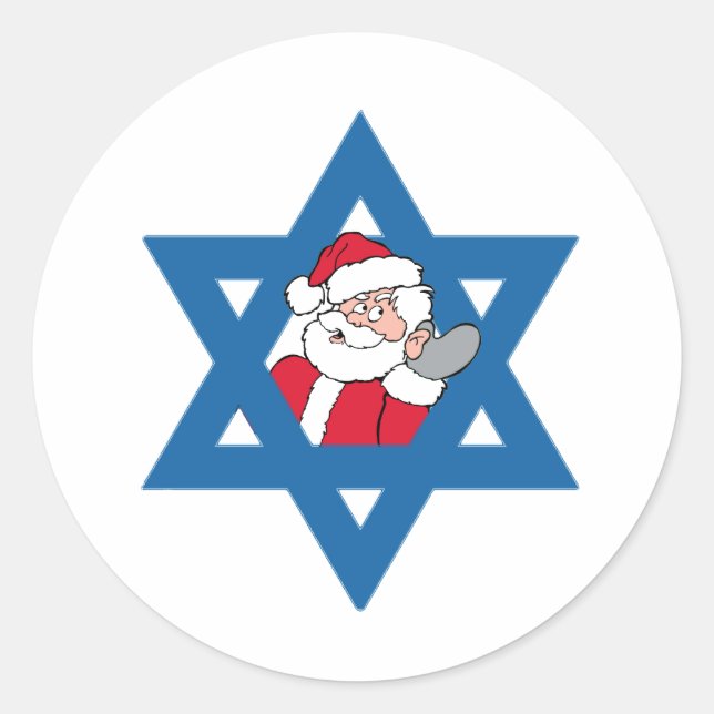 STICKER ROND JEWISH PÈRE NOËL (Devant)