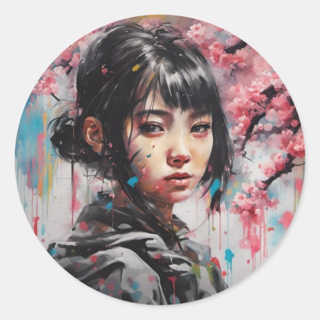 Sticker Rond Jing Jing (静 静) (Devant)