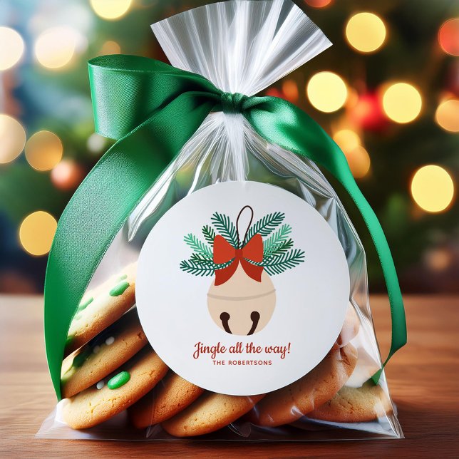 Sticker Rond "Jingle All Way" Vacances Personnalisées (Créateur téléchargé)