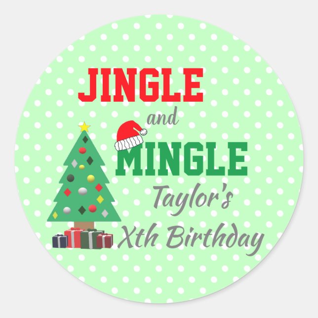 Sticker Rond Jingle Et Mingle Anniversaire (Devant)