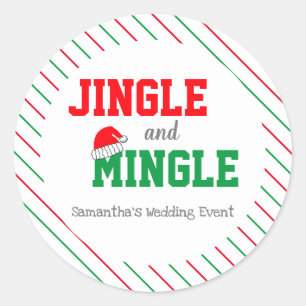 Sticker Rond Jingle et Mingle Noël Mariage événement