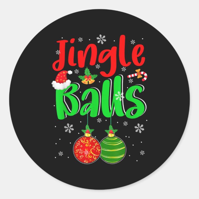 Sticker Rond Jingle Xmas Funny Joke Costume Men Adult Couple  (Devant)