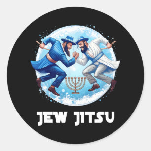 Sticker Rond Jitsu Karate Funny Hanukkah