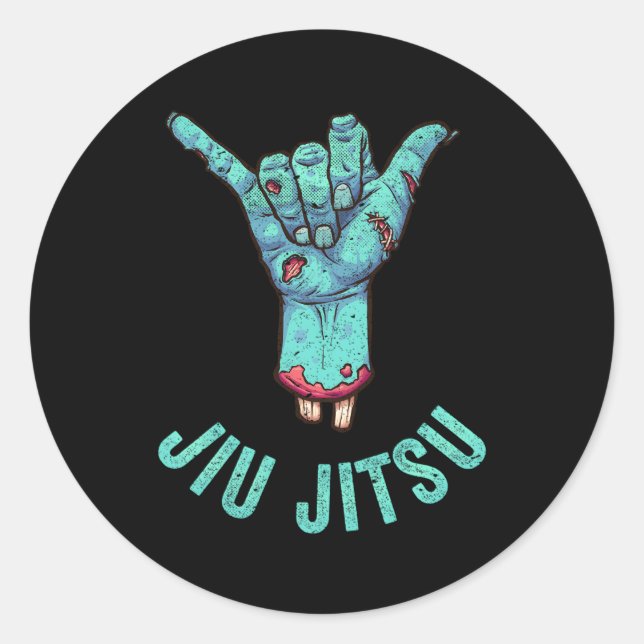 Sticker Rond Jiu-Jitsu Bjj Hang Loose Shaka (Devant)