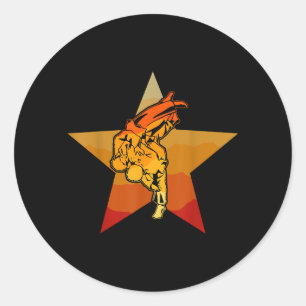 Sticker Rond Jiu-Jitsu Brésilien BJJ Lutte Combat au Sol