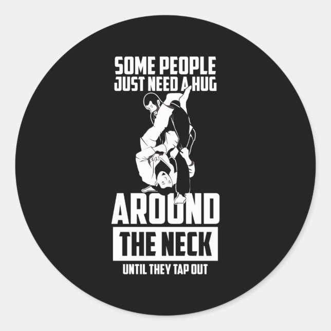 Sticker Rond Jiu Jitsu Pour Bjj Jiu Jitsu Brésilien (Devant)