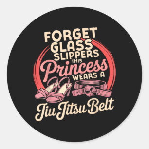 Sticker Rond Jiu Jitsu Rétro Vintage Oubliez Ces Pantoufles de
