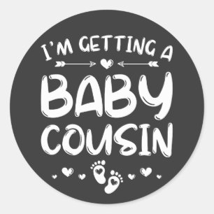 Sticker Rond J'obtiens un bébé cousin Genre Révéler bébé