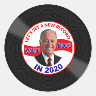 Sticker Rond Joe Biden 2020 Election Vinyl Record
