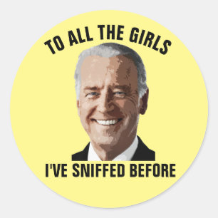 STICKER ROND JOE BIDEN À TOUTES LES FILLES QUE J'AI ENNUYÉES 