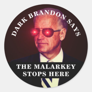 Sticker Rond Joe Biden comme bouton Dark Brandon