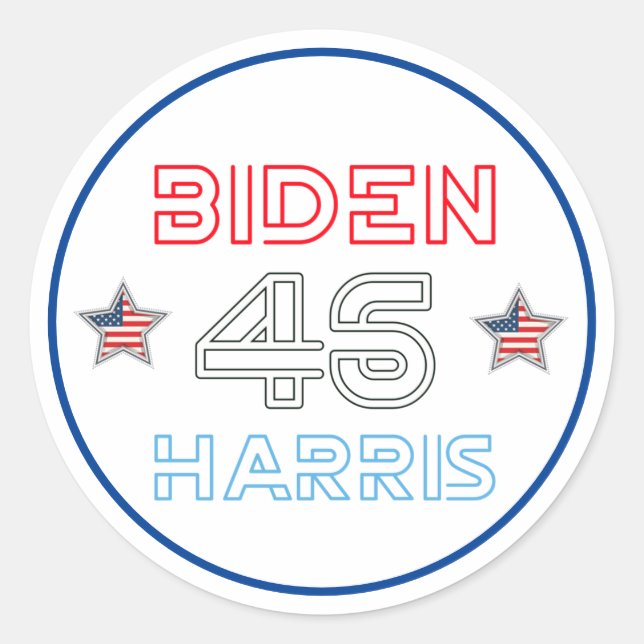 Sticker Rond Joe Biden Kamala Harris 2020 (Devant)