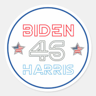 Sticker Rond Joe Biden Kamala Harris 2020