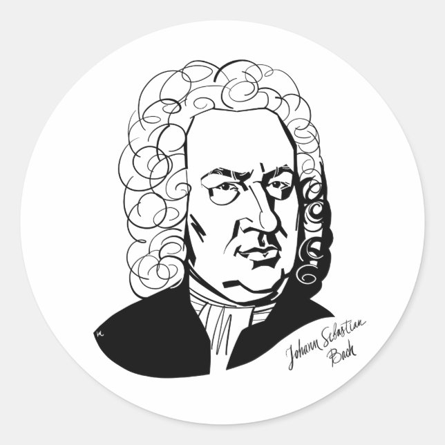 Sticker Rond Johann Sebastian Bach (Devant)