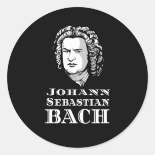 Sticker Rond Johann Sebastian Bach Portrait