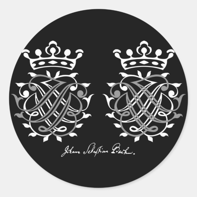 Sticker Rond Johann Sebastian Bach Siegel (Devant)