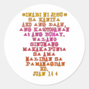 Sticker Rond John 14:6 Tagalog