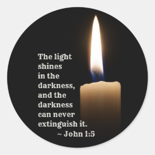 Sticker Rond John 1:5 The Light Shines in the Darkness