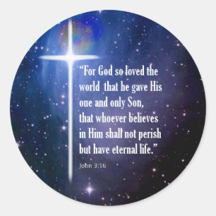 Sticker Rond John 3:16