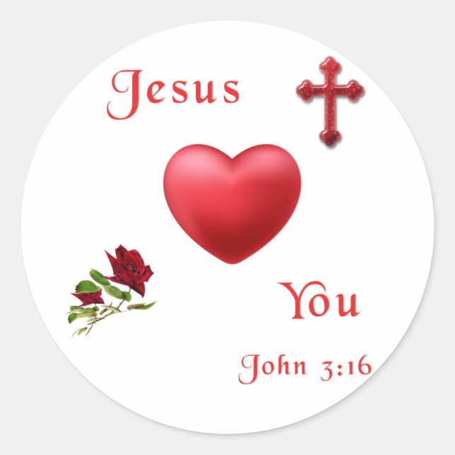 Sticker Rond John 3:16 (Devant)