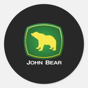 Sticker Rond John Bear
