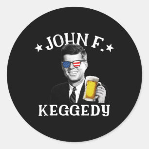 Sticker Rond John F. Keggedy Drunk Président Kennedy Jfk 4e de