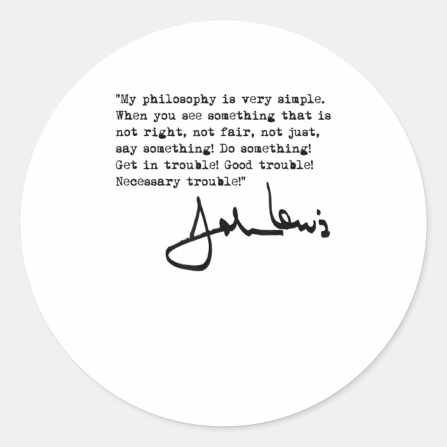 Sticker Rond John Lewis Trouble black TShirt (Devant)