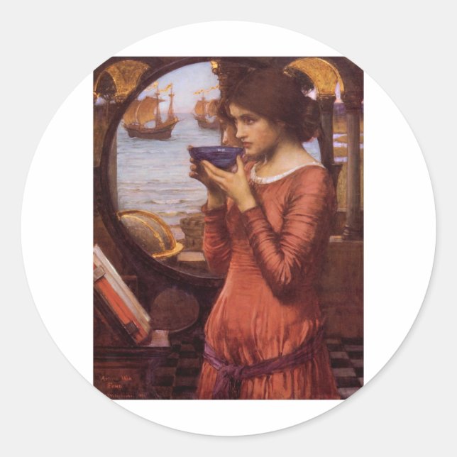Sticker Rond John William Waterhouse - Destiny (Devant)