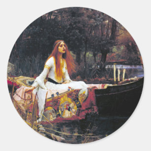Sticker Rond John William Waterhouse La Dame De Shalott