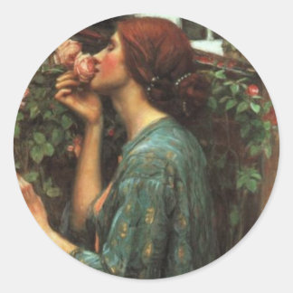 Sticker Rond John William Waterhouse, My Sweet Rose (1903)