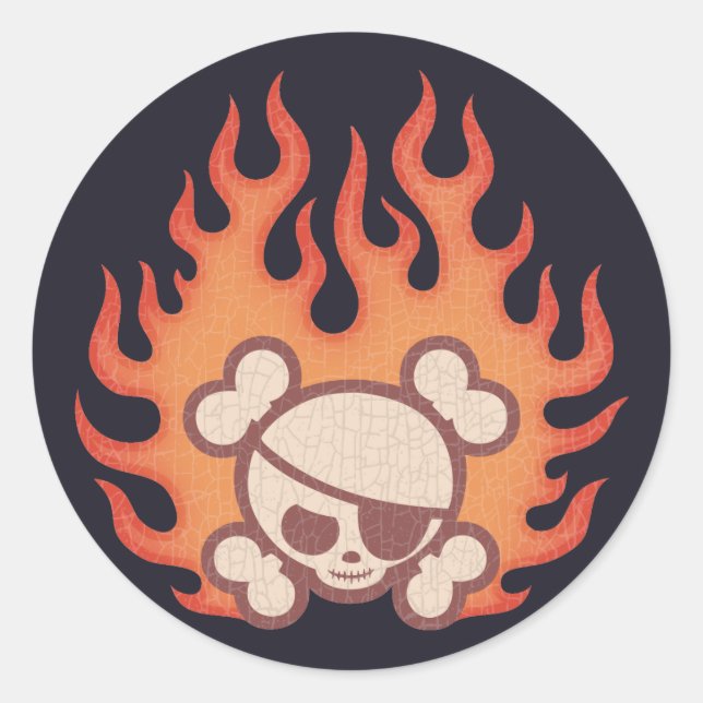 Sticker Rond Johnny Flames (Devant)